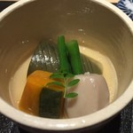 ぎんざ 一二岐 - 炊きものはかぼちゃ　なす　里芋