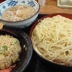 北海道らぁめん 伝丸 - 肉つけ麺チャーハンセット(891円)