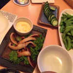 Utaunda Mura - 2015年7月。飲み放題1時間半コースのお料理3品。