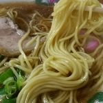 食堂ヒラグシ - 麺は中細ストレート麺で茹で加減は固めでgood^^