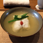 祇園 さゝ木 - 2015.7.ランチ6000円②スズキと自家製豆腐のお吸い物