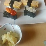 寿司栄 - 雲丹＆白海老＆玉