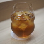 麻布十番 ふくだ - 烏龍茶のグラスはリーデル