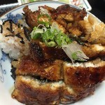 大和田 - ひつまぶし。お茶碗に薬味と盛って