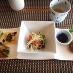 Soba Dining 蕎花 - コース1の前菜 とろろそばチョイス 1700円