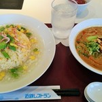 百楽 - 桜海老と春野菜のあんかけ炒飯(850円)＋ミニ担々麺(210円)