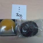 まめ - 黒米おはぎとマンゴーあん