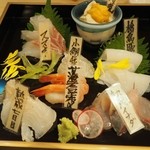 熟成魚場 福井県美浜町 - 熟成魚はスズキ、寝かせないものと比べると、甘さが増します。