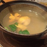 さとう - うにとアワビの土瓶蒸し　780円（土瓶の蓋取りました。）