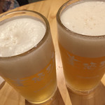荻窪ビール工房 - 自家製ホワイトエールとブロンドエール。時間があればIPAとかも飲みたかった。。