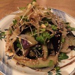 炭焼松 - なすと香味野菜サラダ(干し海老醤油ドレッシング)