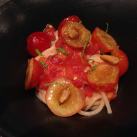 オッジ ダルマット 西麻布店 - 佐藤錦のフルーツパスタ