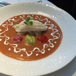 マノワール・ディノ - 手長海老と帆立貝 ガスパチョ仕立て