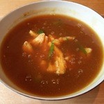 京うどん 生蕎麦 岡北 - 妻の『きつねカレーうどん』(950円)！！出汁は、カレーの香りが強く漂う、とろみが効いたカレー出汁～♪(^o^)丿