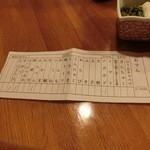 おでんの冨茂登 - おでんの注文表