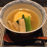 和食 春名 - 7月煮物、海老のじょうようまんじゅう焼き茄子のあんかけ