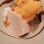 虎白 - （2015/7  再訪）デザート。マンゴーシャーベットとラムのムース、ブランデーのゼリー。