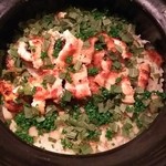 虎白 - （2015/7  再訪）穴子とゴボウと梅の炊き込みご飯。