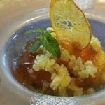 コムシコムサ - アップルティーのジュレとバニラアイス