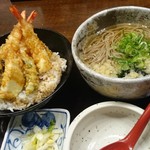 がんこ - 海老天丼・そば付き