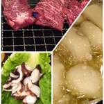 だるまや - タコボイル&ニンニク焼き&カルビー(塩)