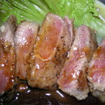 元気家 - 元気家ステーキ　888円　やわらかいお肉とソースが食欲をそそる