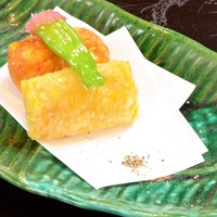 とうもろこしのくず豆腐ととうもろこしの天婦羅 ししとうの変わり揚げ