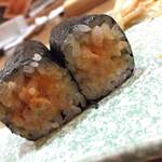 でん - 巻いた後。ウニの概念が変わる手巻き寿司でした。