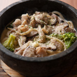 Japanese-style cream pasta with Tamba black chicken and mushrooms from Hyogo Prefecture