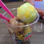 サーティワンアイスクリーム - チャレンジザトリプル（＾∇＾）
      ジャモカアーモンドファッジ、フルーティデュソルベ、マンゴタンゴのトリプルだ（＾∇＾）