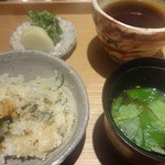 日本料理 晴山 - 鱧御飯　味噌汁　香の物