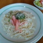 레스토랑. 타카톤보 - さくほーめん「アボガドと蟹のクリームパスタ」