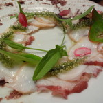 ドノスティア - たこのカルパッチョ（タブナードソース）