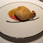 シルクロードガーデン - タラバ蟹入り烏骨鶏卵のスフレ 菊花餡かけ