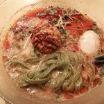 饗 くろ喜 - 15.07.07【くろ喜の夏麺 第2弾】冷やし坦々鶏そば(1000円)・味玉(100円)