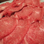 料亭 金鍋 - すき焼き用牛肉、4人前。佐賀・伊万里牛