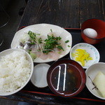 ゆうき食堂 - 刺身2点盛り定食　1,100円