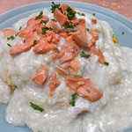 老広東 - コース料理（サケのあんかけ炒飯；４人前）（２０１５年７月）