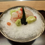 天神橋 青木 - お造り（車海老，石鰈）