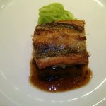 ラシェット・ブランシュ - 穴子のポワレと焼きナスのピューレ