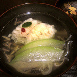 竹ざき - 【5】お椀：ハモ、ジュンサイ、ずいき　