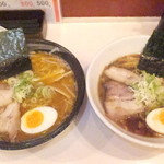 中華そば 富田 - みそラーメン　７５０円　と　しょうゆラーメン　７５０円　【　２０１５年７月　】