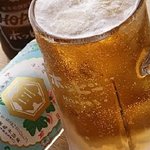 ご存知もんじゃの満月 - シャリシャリに凍った焼酎で作るホッピーは、絶品！