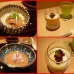 日本料理 十三蔵 - 鯛茶漬け、マンゴプリンと緑茶