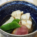 寿し鐵 おおしお - 煮物
      
      鱧茄子  鴨ねぎ（銀餡）