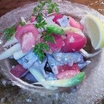 ブラーノブラーノ - とり貝とホワイトアスパラのカルパッチョ　\690