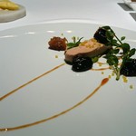 レフェルヴェソンス - ［２回目］おでかけ(7800円)・フォアグラのナチュレルと新玉葱のコンフィ、マスカットベリーA、クレソン、いしるのキャラメルとデコポンの皮