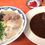 博多ラーメン しばらく - ラーメンカレーセット