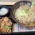 Yudetarou - 枝豆・ゲソ天おろしそば（480円）