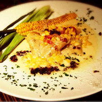 AWkitchen TOKYO 新丸ビル店 - コーンとお魚のカルパッチョ。コーンが甘くて美味しい。